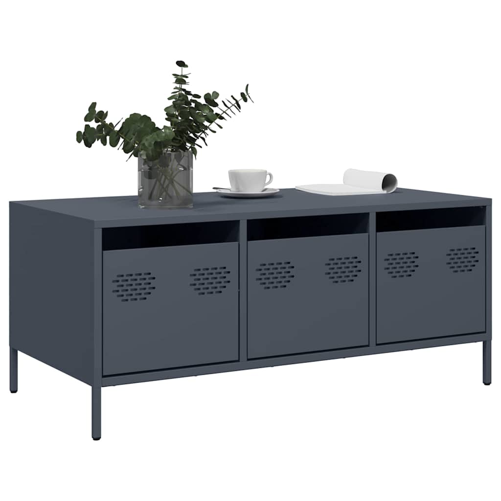 vidaXL Măsuță de cafea antracit 101,5x50x43,5 cm, oțel laminat la rece vidaXL Măsuță de cafea antracit 101,5x50x43,5 cm, oțel laminat la rece