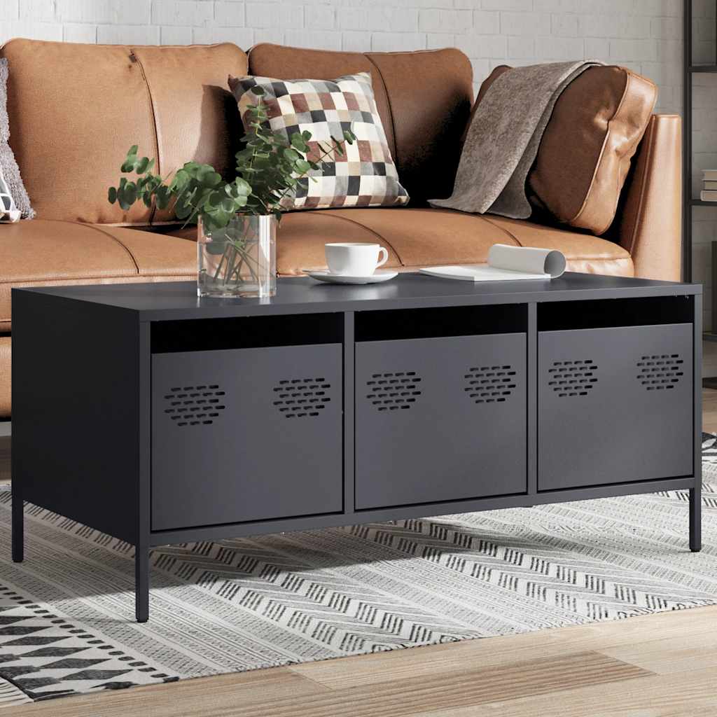 vidaXL Măsuță de cafea antracit 101,5x50x43,5 cm, oțel laminat la rece vidaXL Măsuță de cafea antracit 101,5x50x43,5 cm, oțel laminat la rece