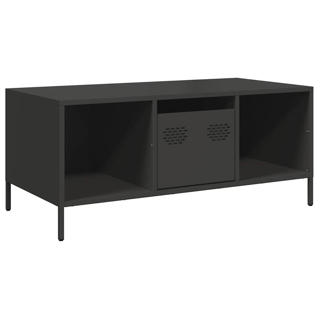 vidaXL Măsuță de cafea, negru, 101,5x50x43,5 cm, oțel laminat la rece vidaXL Măsuță de cafea, negru, 101,5x50x43,5 cm, oțel laminat la rece