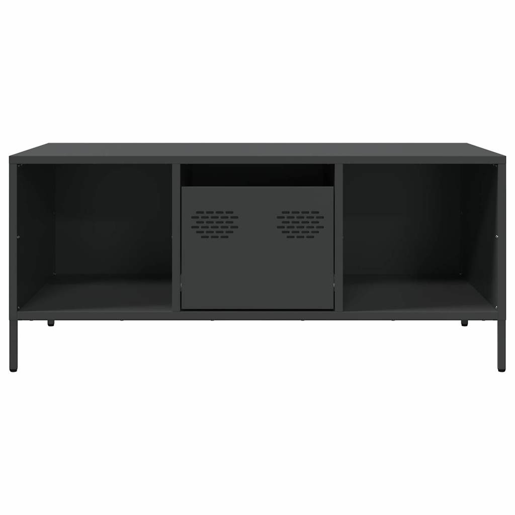vidaXL Măsuță de cafea, negru, 101,5x50x43,5 cm, oțel laminat la rece vidaXL Măsuță de cafea, negru, 101,5x50x43,5 cm, oțel laminat la rece