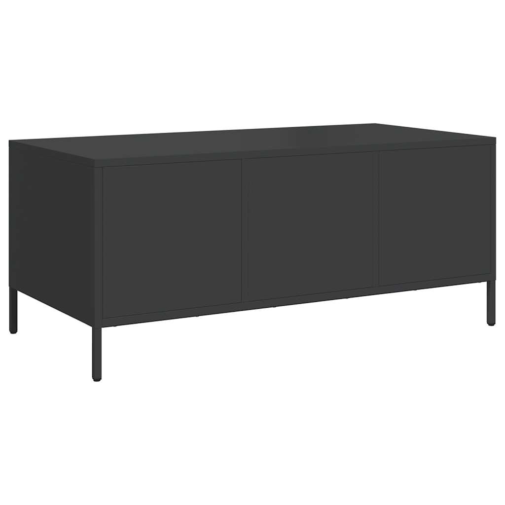 vidaXL Măsuță de cafea, negru, 101,5x50x43,5 cm, oțel laminat la rece vidaXL Măsuță de cafea, negru, 101,5x50x43,5 cm, oțel laminat la rece