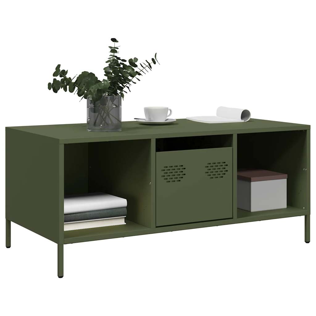 vidaXL Măsuță cafea verde măsliniu oțel laminat la rece vidaXL Măsuță cafea verde măsliniu oțel laminat la rece