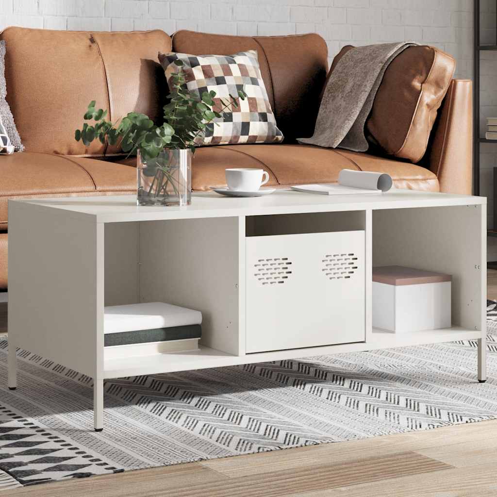 vidaXL Măsuță de cafea, negru, 101,5x50x43,5 cm, oțel laminat la rece vidaXL Măsuță de cafea, negru, 101,5x50x43,5 cm, oțel laminat la rece