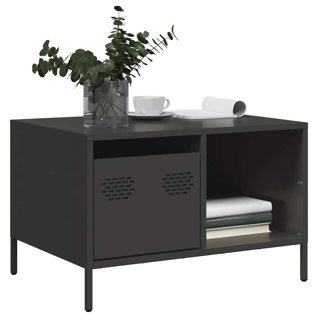 vidaXL Măsuță de cafea, negru, 68,5x50x43,5 cm, oțel laminat la rece vidaXL Măsuță de cafea, negru, 68,5x50x43,5 cm, oțel laminat la rece