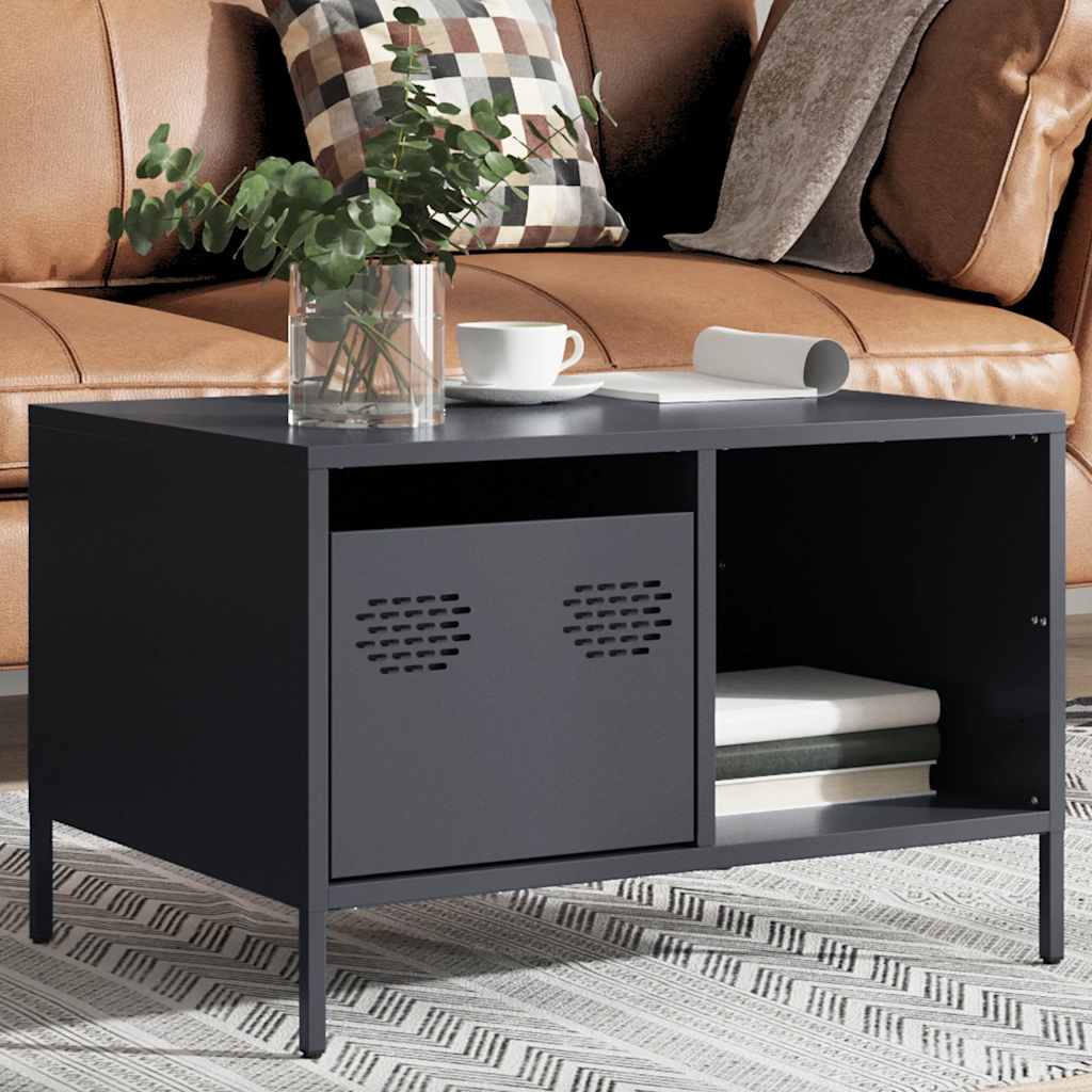 vidaXL Măsuță de cafea, antracit, 68,5x50x43,5cm, oțel laminat la rece vidaXL Măsuță de cafea, antracit, 68,5x50x43,5cm, oțel laminat la rece