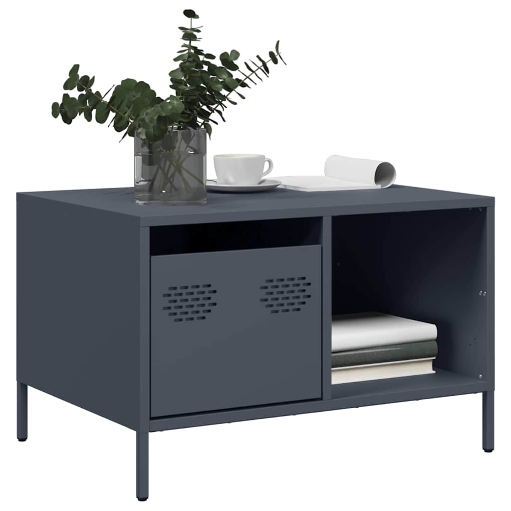 vidaXL Măsuță de cafea, antracit, 68,5x50x43,5cm, oțel laminat la rece vidaXL Măsuță de cafea, antracit, 68,5x50x43,5cm, oțel laminat la rece