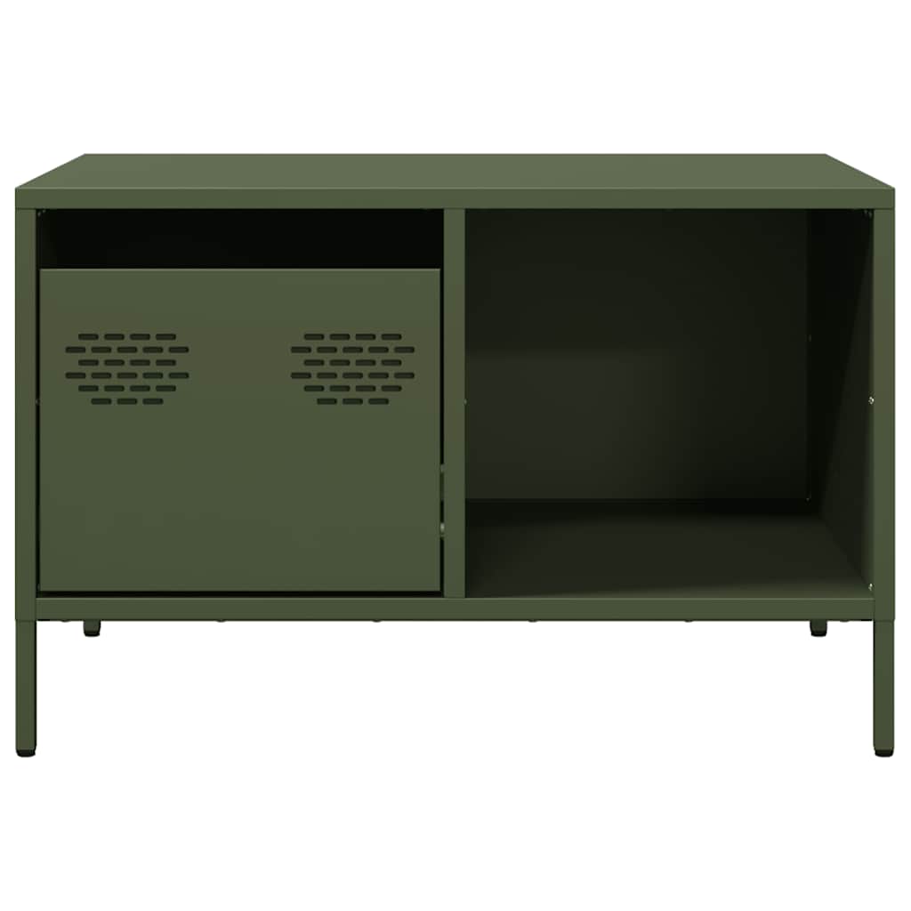 vidaXL Măsuță cafea verde măsliniu 68,5x50x43,5cm oțel laminat la rece vidaXL Măsuță cafea verde măsliniu 68,5x50x43,5cm oțel laminat la rece