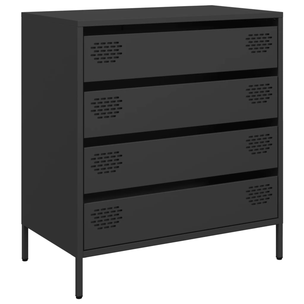 vidaXL Dulap, negru, 68x39x73,5 cm, oțel laminat la rece vidaXL Dulap, negru, 68x39x73,5 cm, oțel laminat la rece