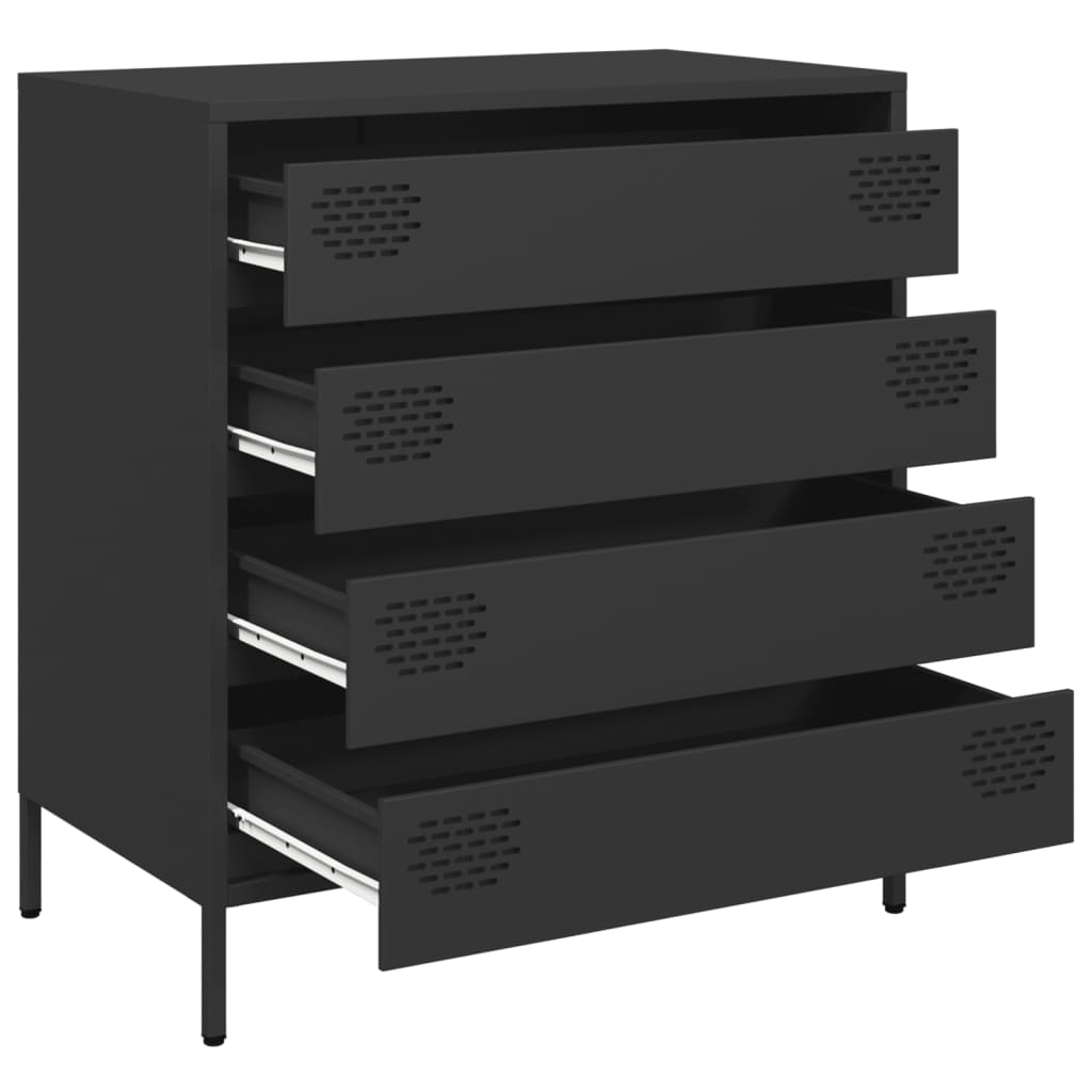 vidaXL Dulap, negru, 68x39x73,5 cm, oțel laminat la rece vidaXL Dulap, negru, 68x39x73,5 cm, oțel laminat la rece
