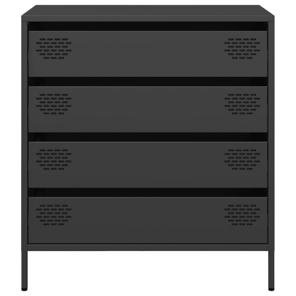 vidaXL Dulap, negru, 68x39x73,5 cm, oțel laminat la rece vidaXL Dulap, negru, 68x39x73,5 cm, oțel laminat la rece