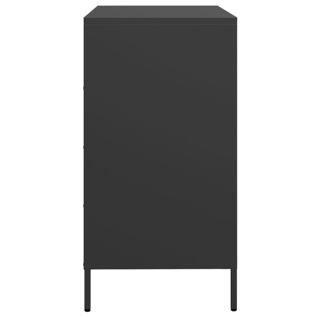 vidaXL Dulap, negru, 68x39x73,5 cm, oțel laminat la rece vidaXL Dulap, negru, 68x39x73,5 cm, oțel laminat la rece