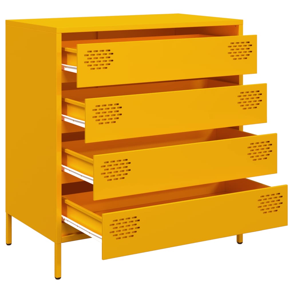 vidaXL Dulap, galben muștar, 68x39x73,5 cm, oțel laminat la rece vidaXL Dulap, galben muștar, 68x39x73,5 cm, oțel laminat la rece