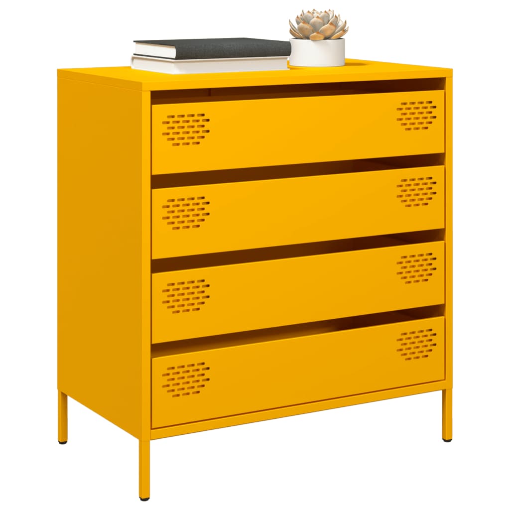 vidaXL Dulap, galben muștar, 68x39x73,5 cm, oțel laminat la rece vidaXL Dulap, galben muștar, 68x39x73,5 cm, oțel laminat la rece