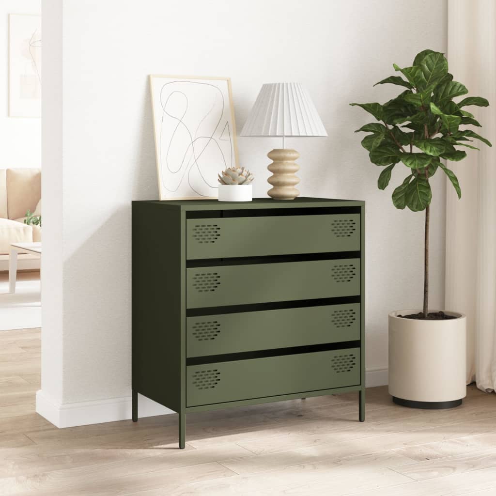 vidaXL Dulap, verde măsliniu, 68x39x73,5 cm, oțel laminat la rece
