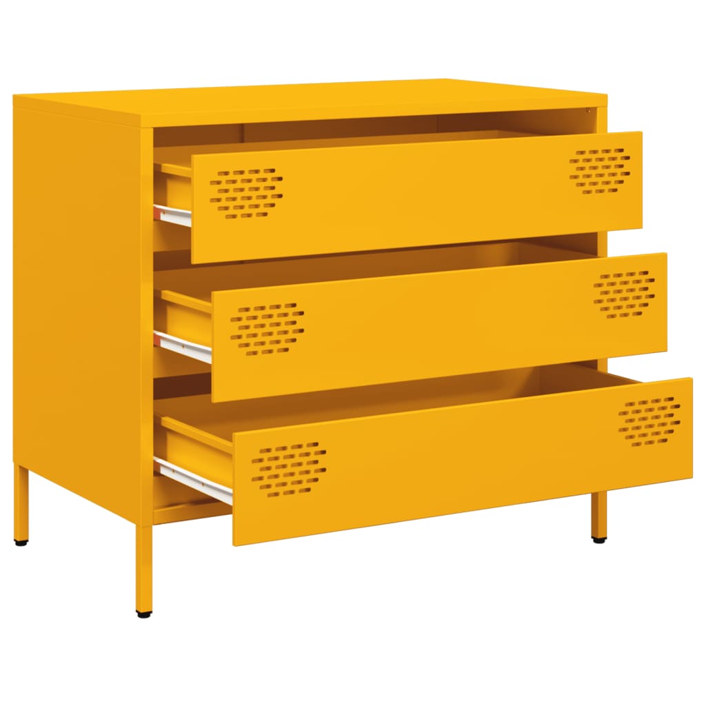 vidaXL Dulap, galben muștar, 68x39x58,5 cm, oțel laminat la rece vidaXL Dulap, galben muștar, 68x39x58,5 cm, oțel laminat la rece