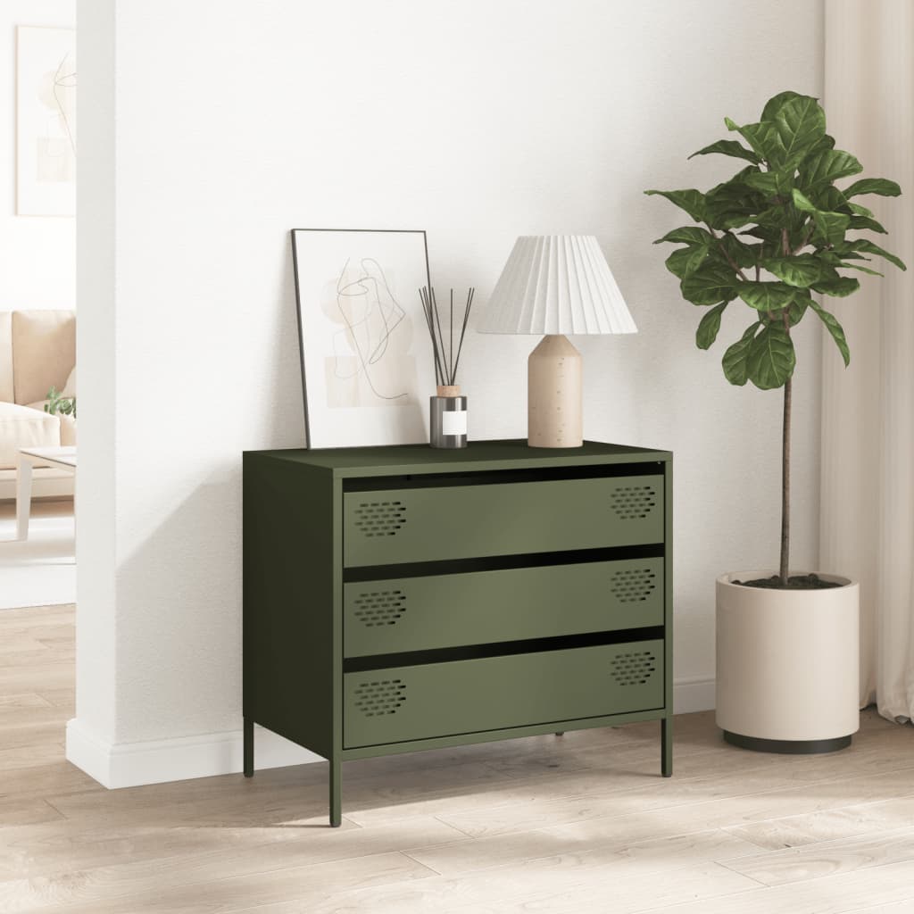 vidaXL Dulap, verde măsliniu, 68x39x58,5 cm, oțel laminat la rece