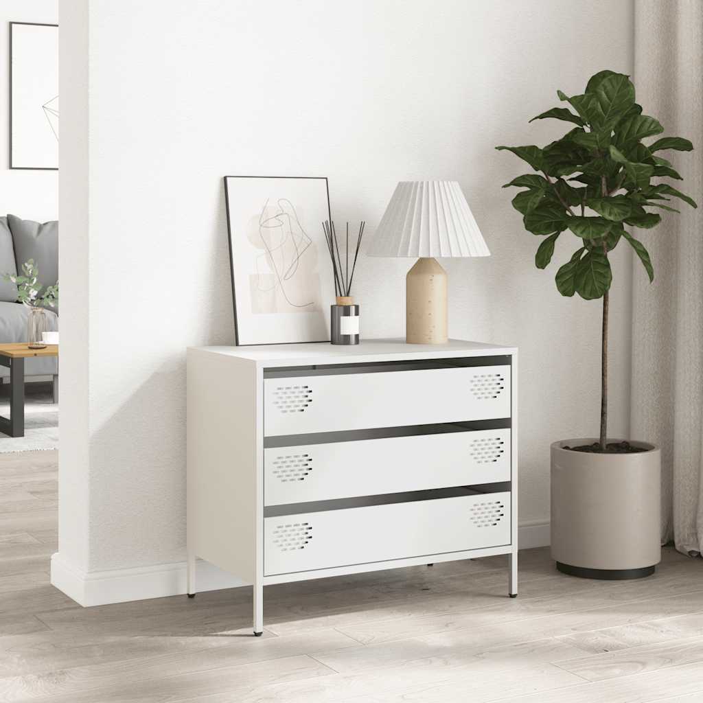 vidaXL Dulap, alb, 68x39x58,5 cm, oțel laminat la rece