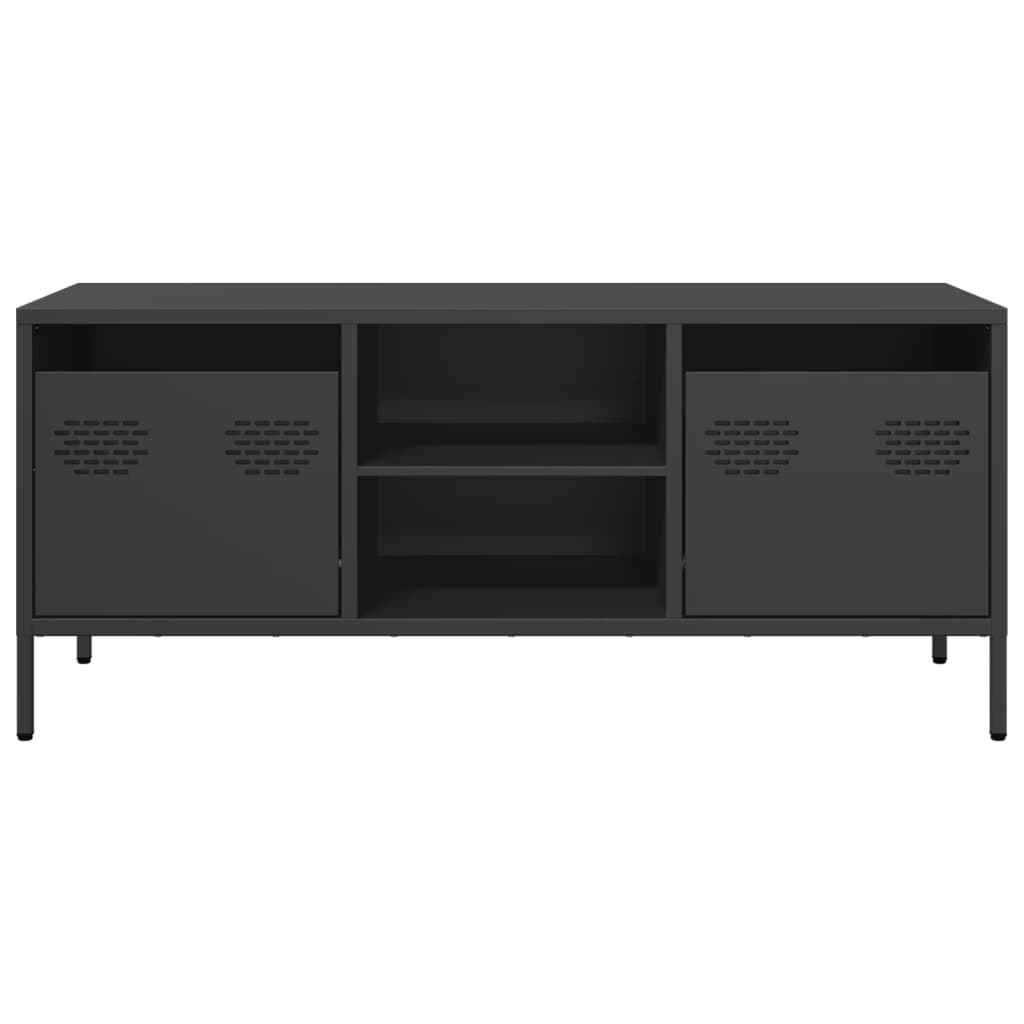 vidaXL Dulap TV, negru, 101,5x39x43,5 cm, oțel laminat la rece