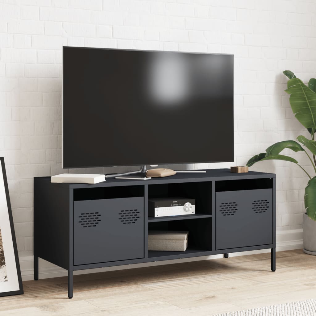 vidaXL Dulap TV, antracit, 101,5x39x43,5 cm, oțel laminat la rece
