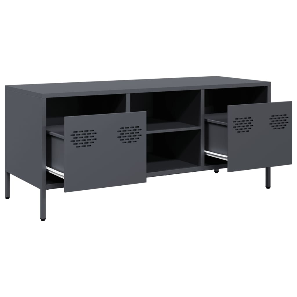 vidaXL Dulap TV, antracit, 101,5x39x43,5 cm, oțel laminat la rece