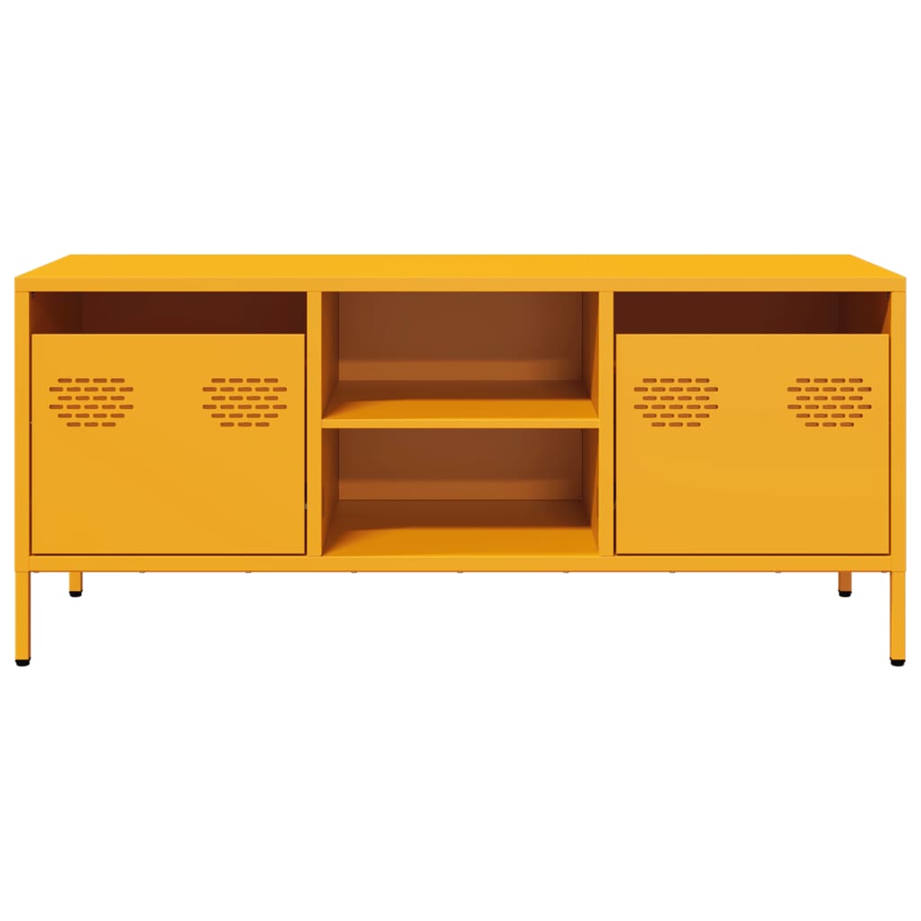 vidaXL Dulap TV, galben muștar, 101,5x39x43,5 cm, oțel laminat la rece
