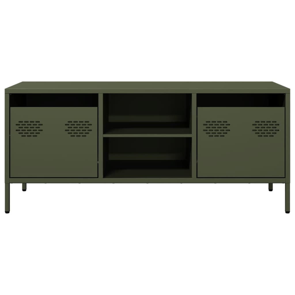 vidaXL Dulap TV, verde măsliniu, 101,5x39x43,5cm, oțel laminat la rece vidaXL Dulap TV, verde măsliniu, 101,5x39x43,5cm, oțel laminat la rece