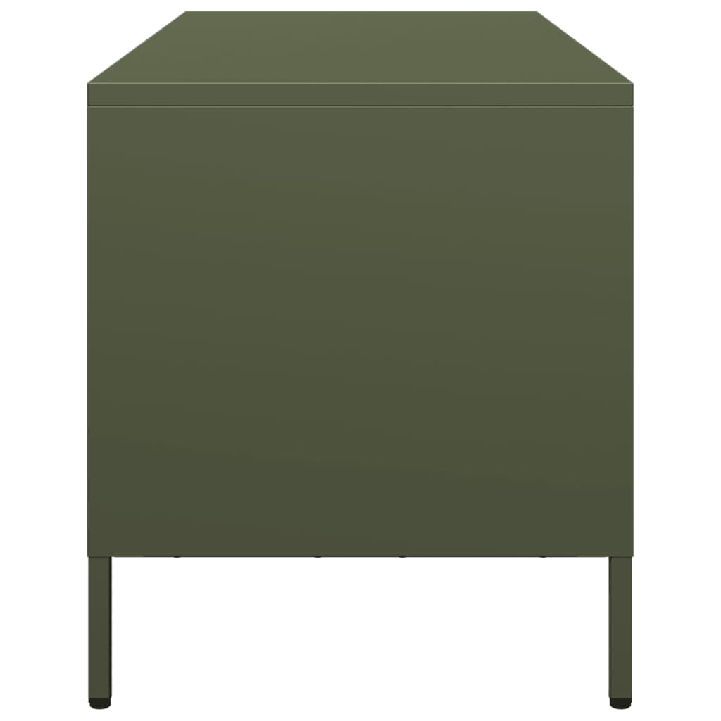 vidaXL Dulap TV, verde măsliniu, 101,5x39x43,5cm, oțel laminat la rece vidaXL Dulap TV, verde măsliniu, 101,5x39x43,5cm, oțel laminat la rece