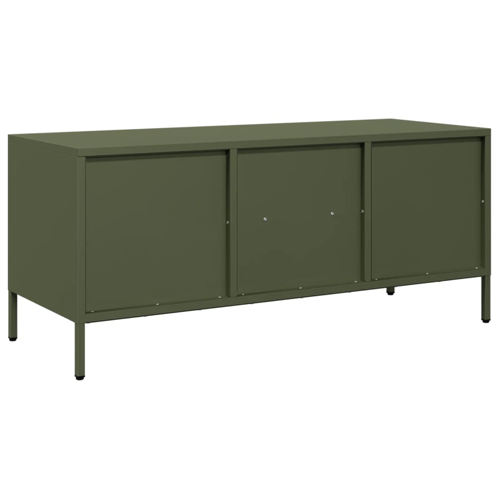 vidaXL Dulap TV, verde măsliniu, 101,5x39x43,5cm, oțel laminat la rece vidaXL Dulap TV, verde măsliniu, 101,5x39x43,5cm, oțel laminat la rece