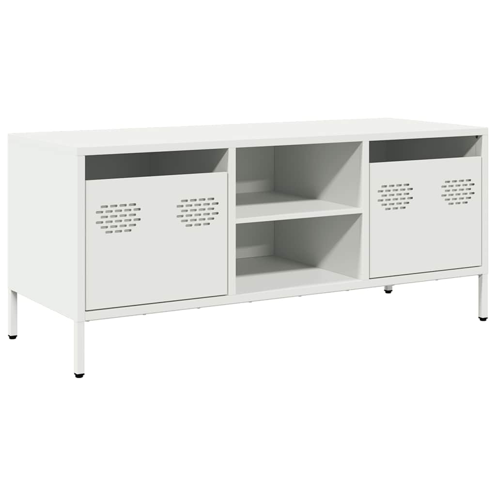 vidaXL Dulap TV, alb, 101,5x39x43,5 cm, oțel laminat la rece