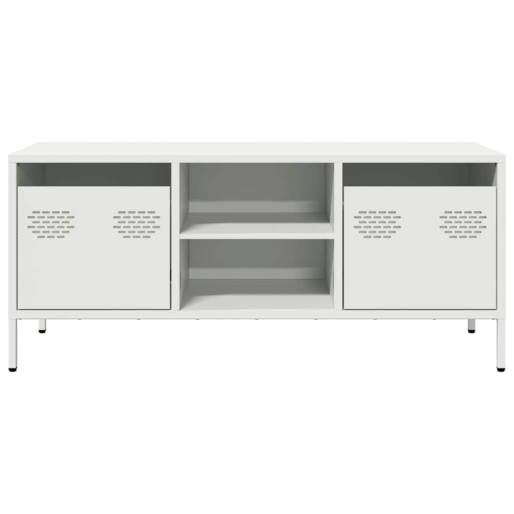 vidaXL Dulap TV, alb, 101,5x39x43,5 cm, oțel laminat la rece