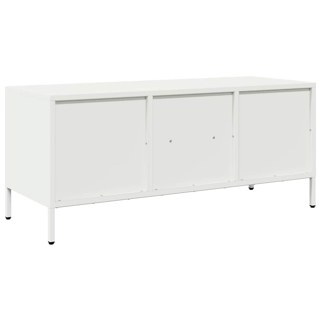 vidaXL Dulap TV, alb, 101,5x39x43,5 cm, oțel laminat la rece