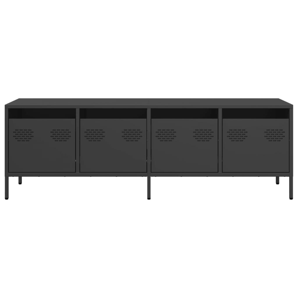 vidaXL Dulap TV, negru, 135x39x43,5 cm, oțel laminat la rece
