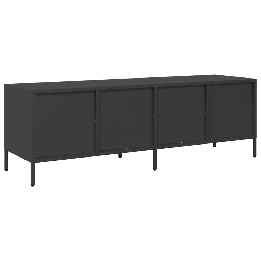 vidaXL Dulap TV, negru, 135x39x43,5 cm, oțel laminat la rece
