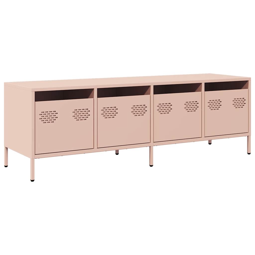 vidaXL Dulap TV, roz, 135x39x43,5 cm, oțel laminat la rece