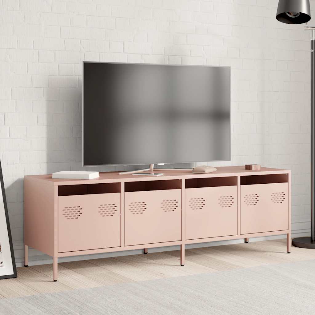 vidaXL Dulap TV, roz, 135x39x43,5 cm, oțel laminat la rece