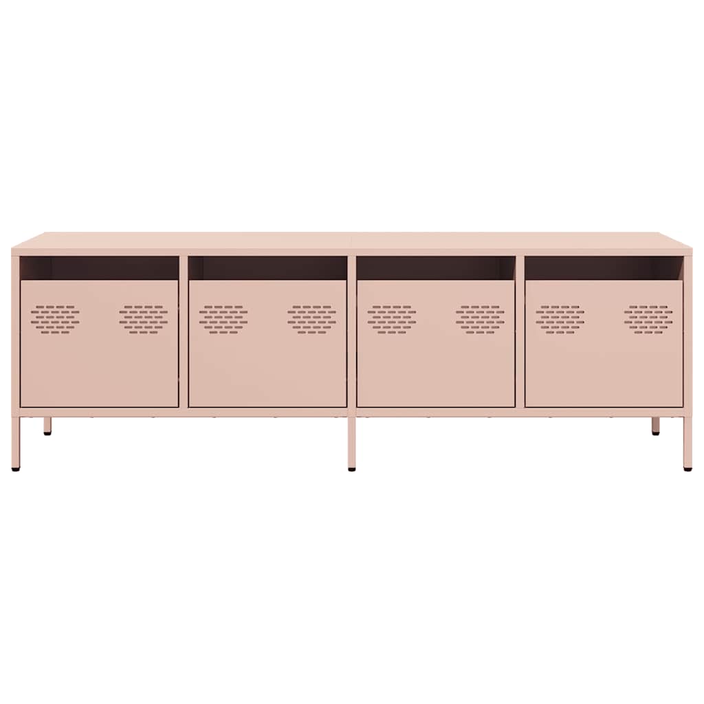 vidaXL Dulap TV, roz, 135x39x43,5 cm, oțel laminat la rece