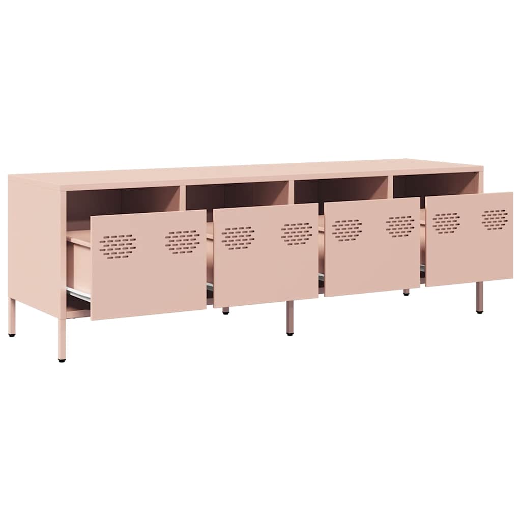 vidaXL Dulap TV, roz, 135x39x43,5 cm, oțel laminat la rece