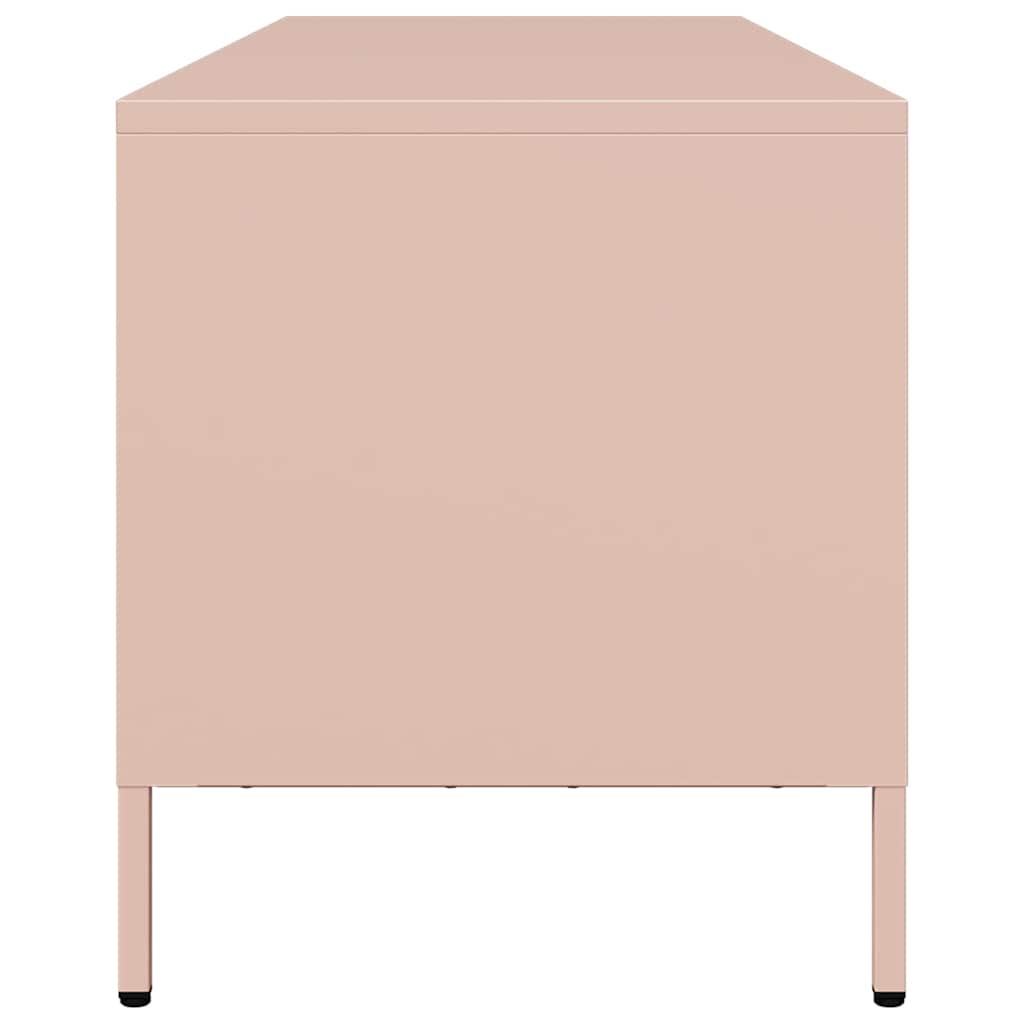 vidaXL Dulap TV, roz, 135x39x43,5 cm, oțel laminat la rece