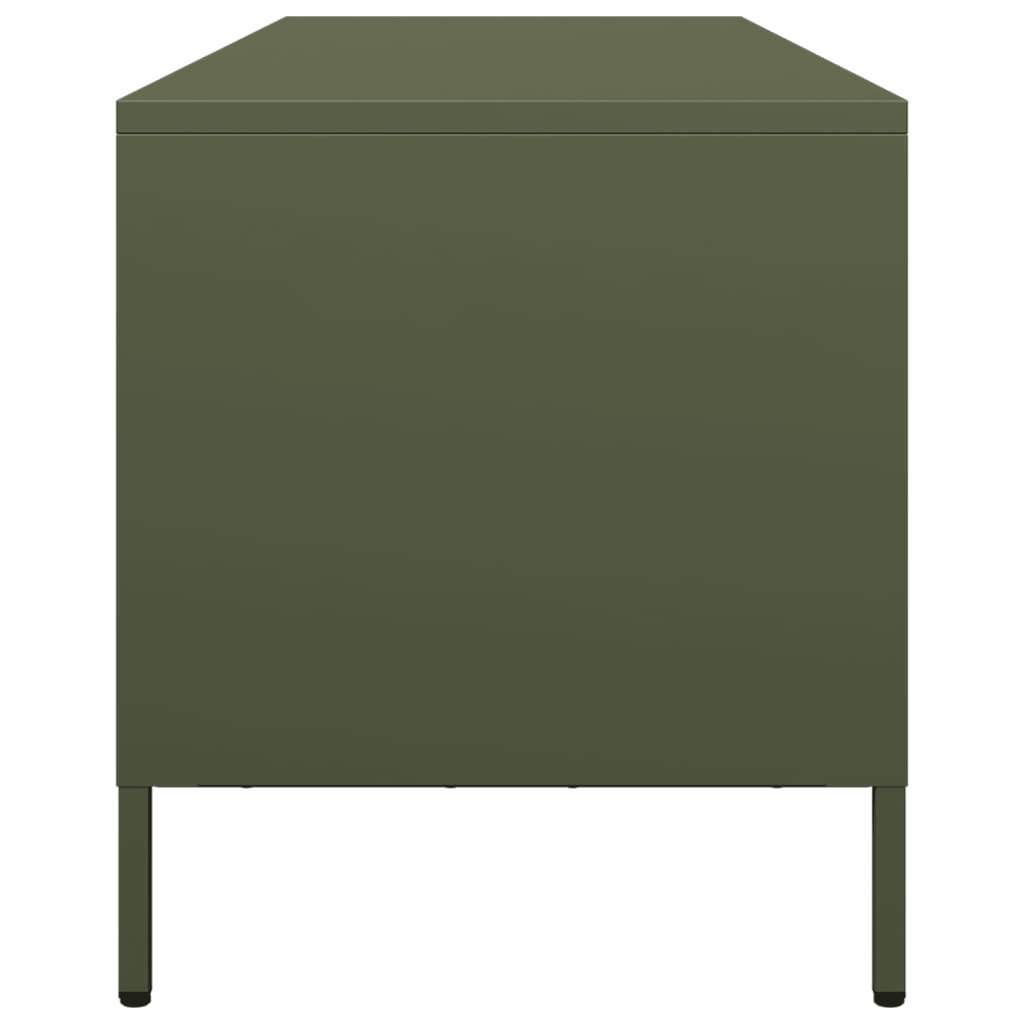 vidaXL Dulap TV, verde măsliniu, 135x39x43,5 cm, oțel laminat la rece vidaXL Dulap TV, verde măsliniu, 135x39x43,5 cm, oțel laminat la rece