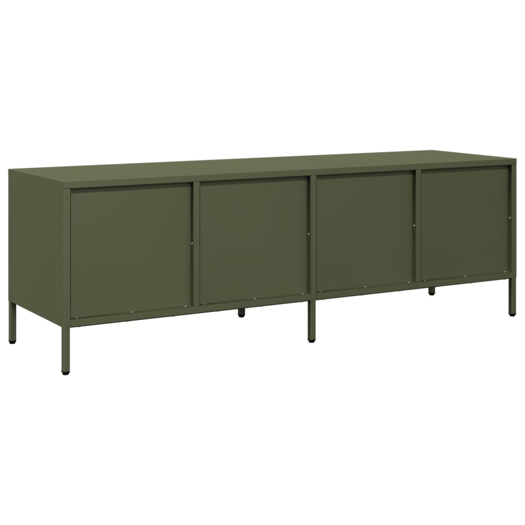vidaXL Dulap TV, verde măsliniu, 135x39x43,5 cm, oțel laminat la rece vidaXL Dulap TV, verde măsliniu, 135x39x43,5 cm, oțel laminat la rece