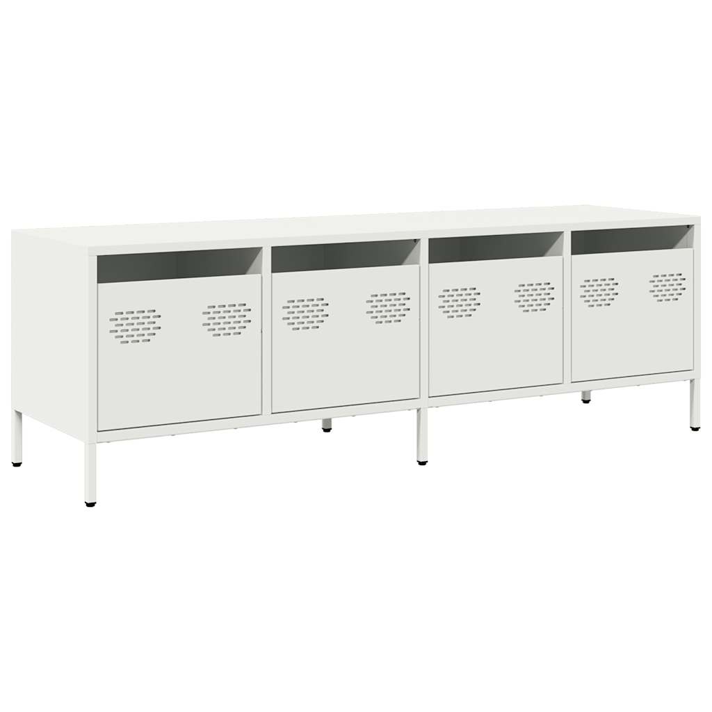 vidaXL Dulap TV, alb, 135x39x43,5 cm, oțel laminat la rece vidaXL Dulap TV, alb, 135x39x43,5 cm, oțel laminat la rece