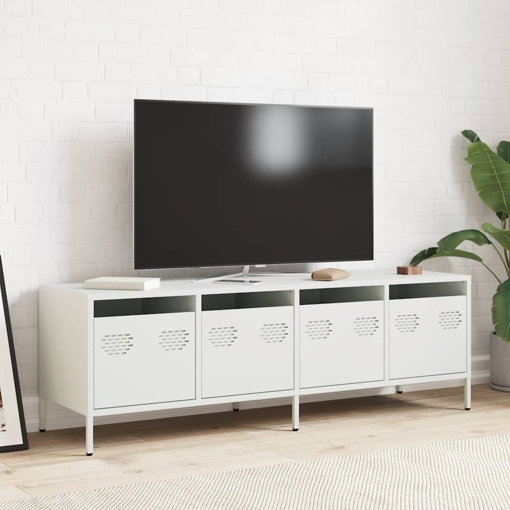 vidaXL Dulap TV, alb, 135x39x43,5 cm, oțel laminat la rece vidaXL Dulap TV, alb, 135x39x43,5 cm, oțel laminat la rece