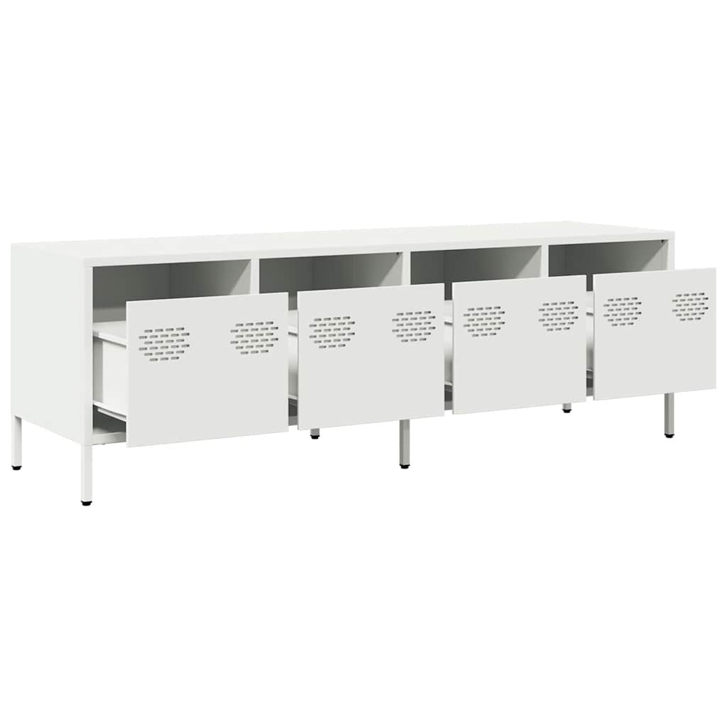 vidaXL Dulap TV, alb, 135x39x43,5 cm, oțel laminat la rece vidaXL Dulap TV, alb, 135x39x43,5 cm, oțel laminat la rece