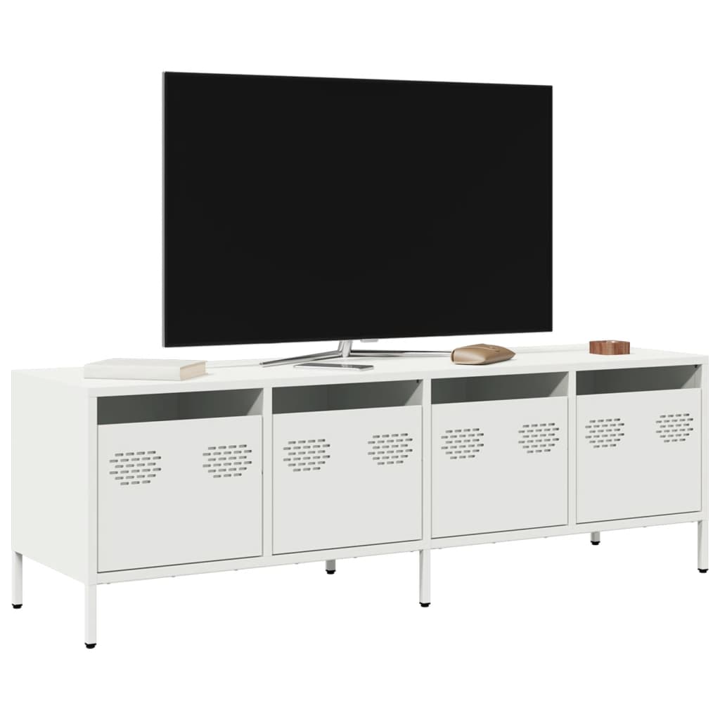 vidaXL Dulap TV, alb, 135x39x43,5 cm, oțel laminat la rece vidaXL Dulap TV, alb, 135x39x43,5 cm, oțel laminat la rece
