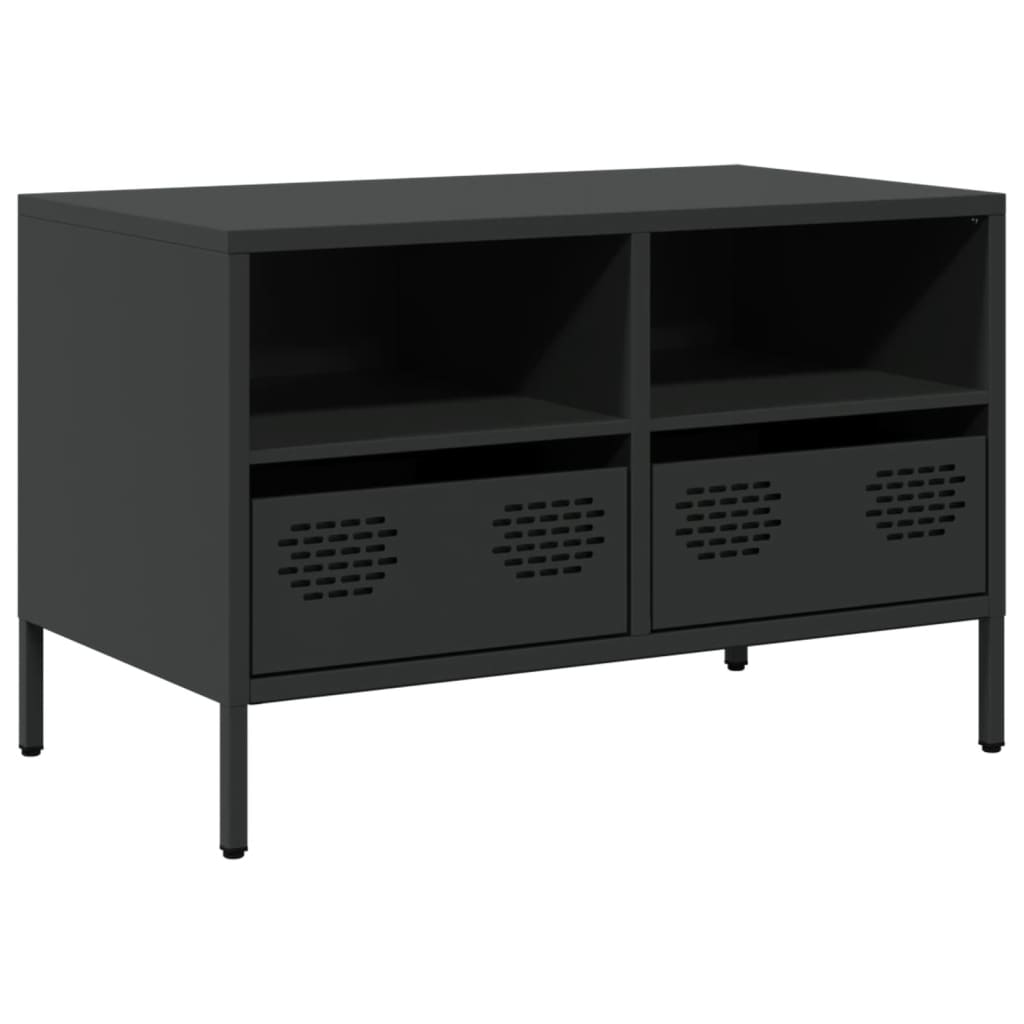 vidaXL Dulap TV, negru, 68x39x43,5 cm, oțel laminat la rece vidaXL Dulap TV, negru, 68x39x43,5 cm, oțel laminat la rece