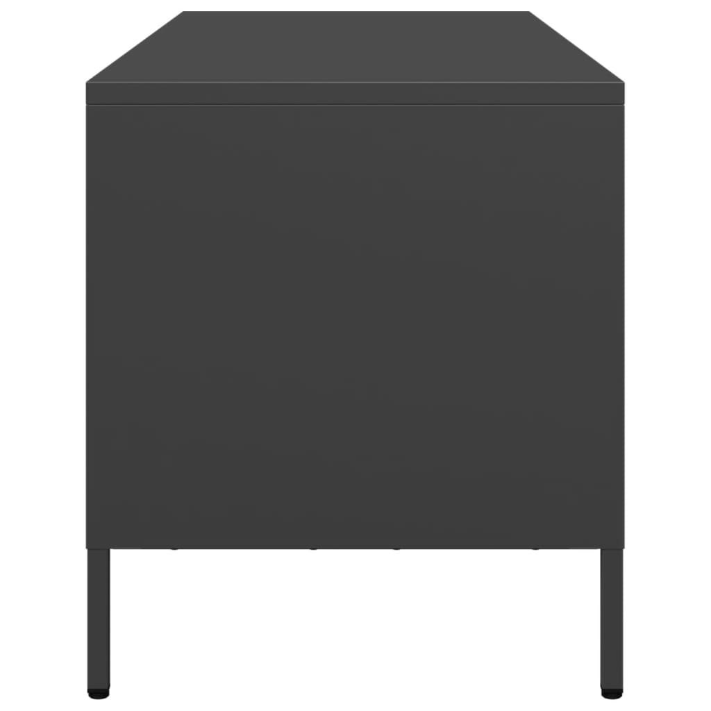 vidaXL Dulap TV, negru, 68x39x43,5 cm, oțel laminat la rece vidaXL Dulap TV, negru, 68x39x43,5 cm, oțel laminat la rece