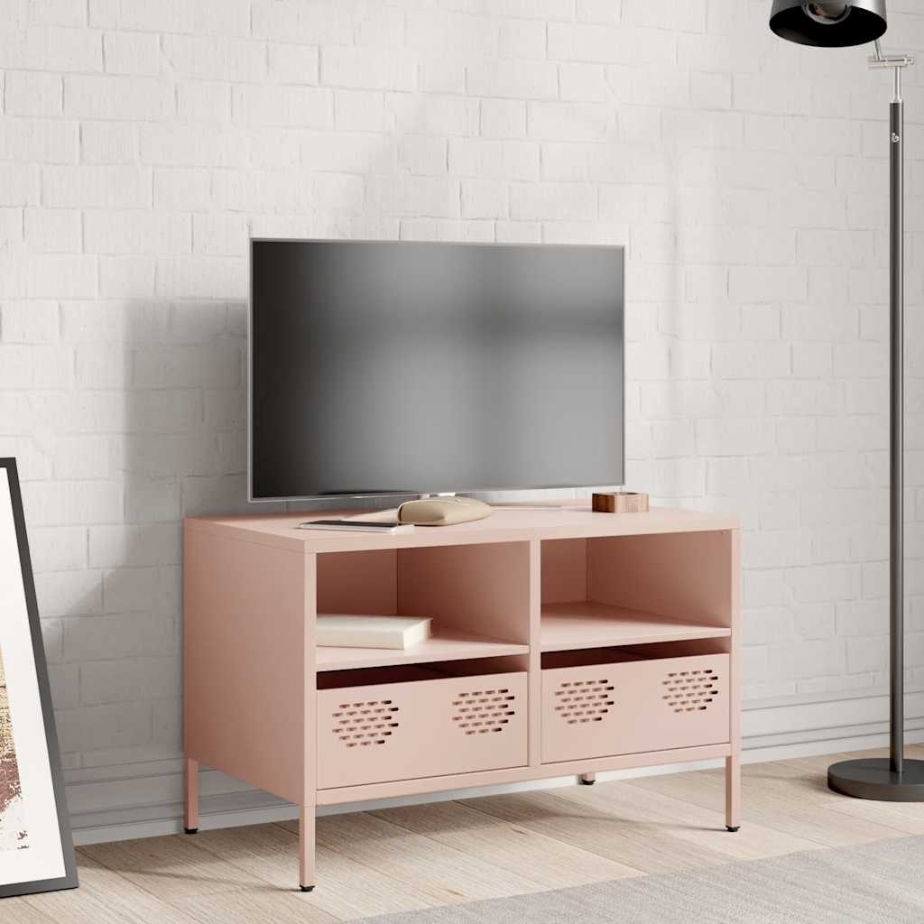 vidaXL Dulap TV, roz, 68x39x43,5 cm, oțel laminat la rece