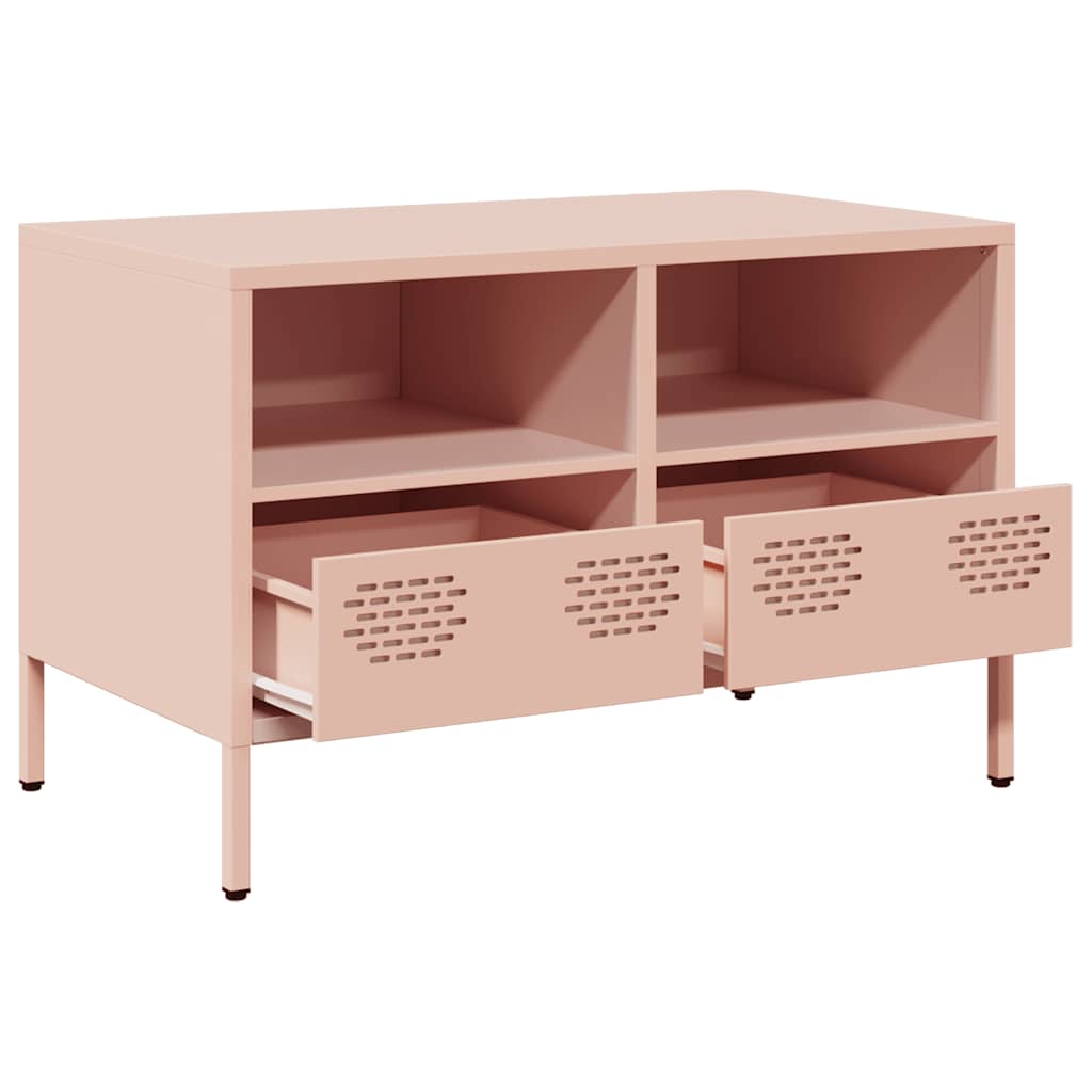 vidaXL Dulap TV, roz, 68x39x43,5 cm, oțel laminat la rece