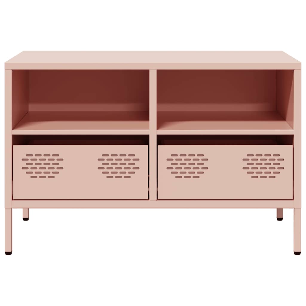vidaXL Dulap TV, roz, 68x39x43,5 cm, oțel laminat la rece