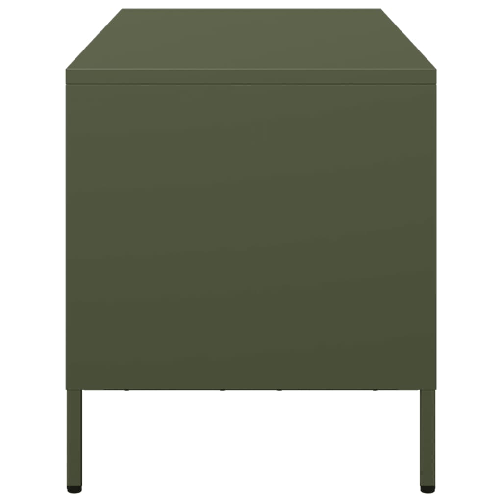 vidaXL Dulap TV, verde măsliniu, 68x39x43,5 cm, oțel laminat la rece vidaXL Dulap TV, verde măsliniu, 68x39x43,5 cm, oțel laminat la rece